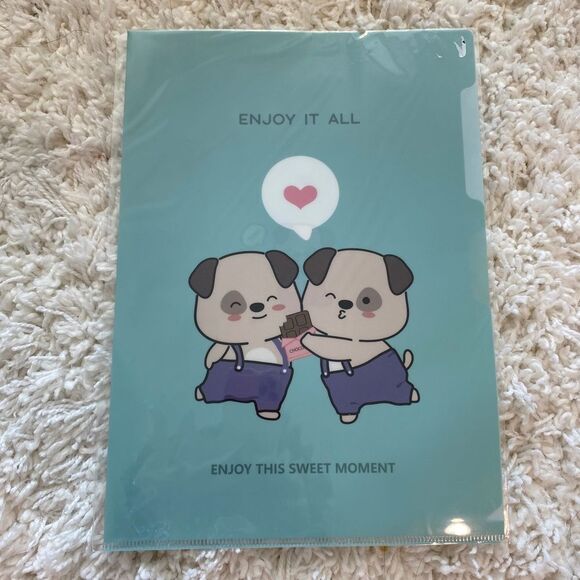 Cute Enjoy This Sweet Moment Animal Print Protective Folder. Sealed on 2 Sides. - Picture 1 of 11